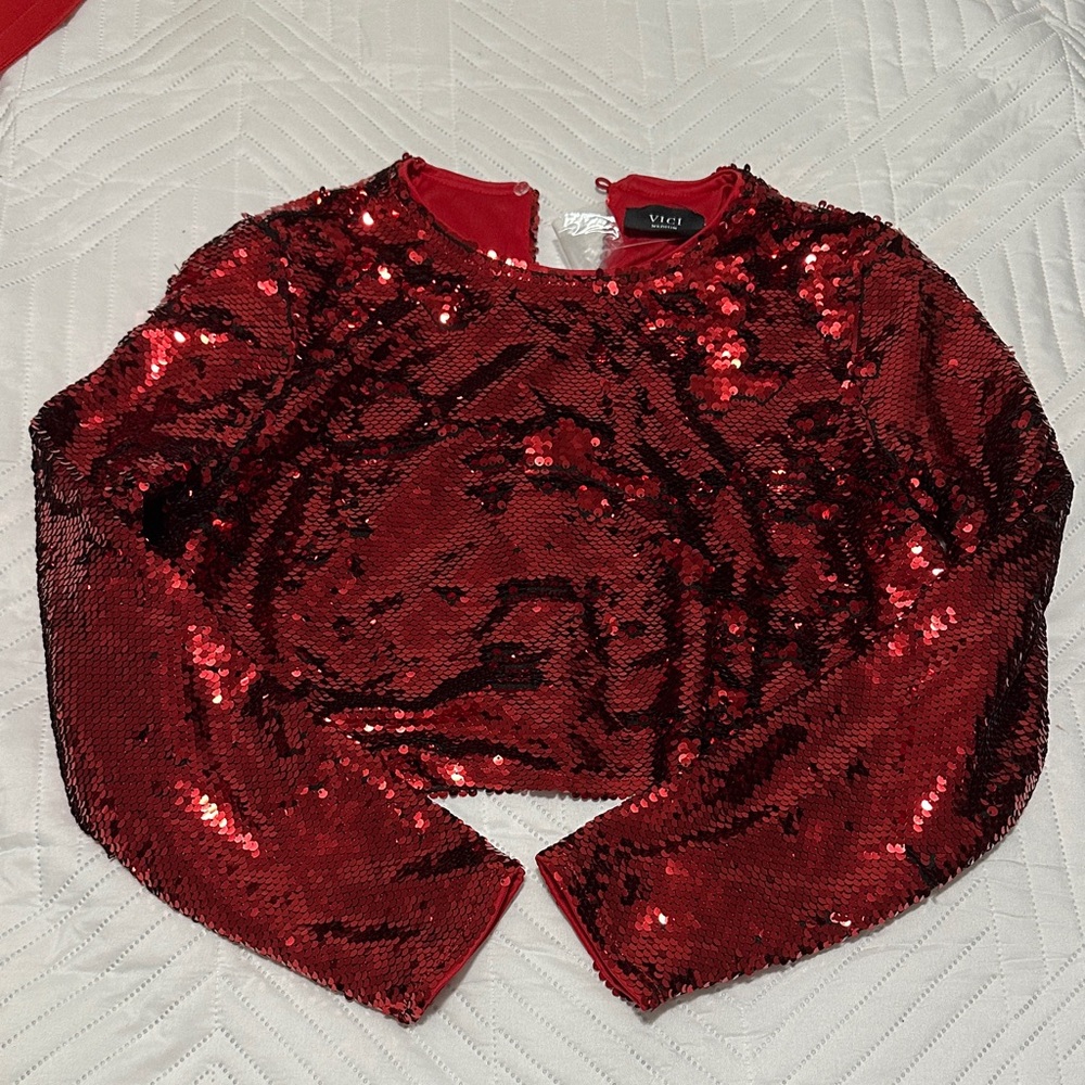 Vici Red Sequin Jacket